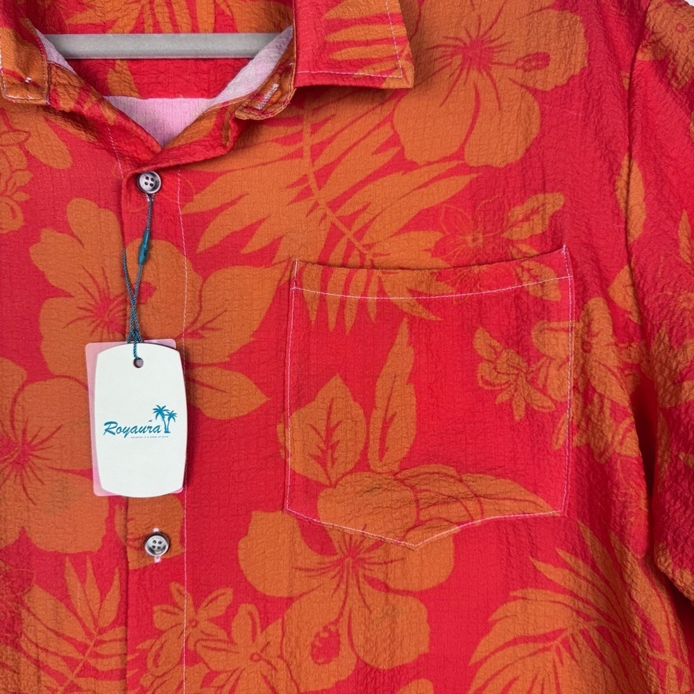 NWT Royaura Hawaiian Orange Men's Shirt Size XXL - Picture 5 of 8